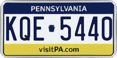 PA license plate KQE5440