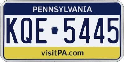 PA license plate KQE5445