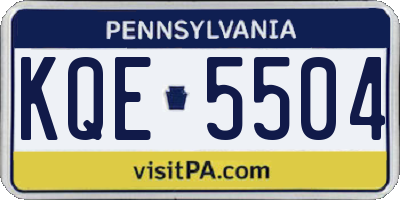 PA license plate KQE5504