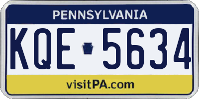 PA license plate KQE5634