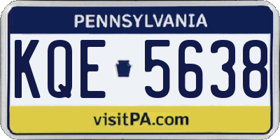 PA license plate KQE5638