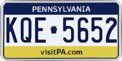 PA license plate KQE5652