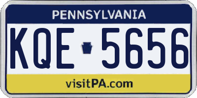 PA license plate KQE5656