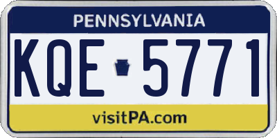 PA license plate KQE5771