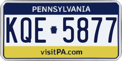 PA license plate KQE5877