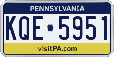 PA license plate KQE5951