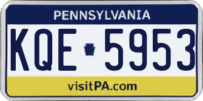 PA license plate KQE5953