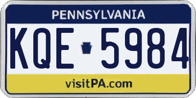 PA license plate KQE5984