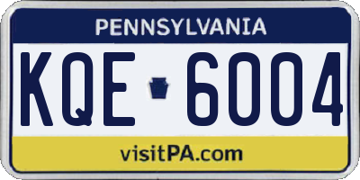 PA license plate KQE6004
