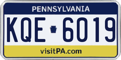 PA license plate KQE6019
