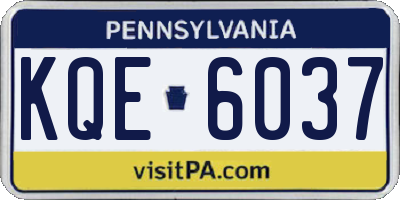 PA license plate KQE6037