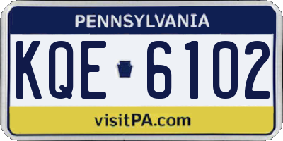 PA license plate KQE6102