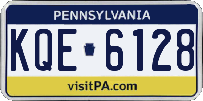 PA license plate KQE6128