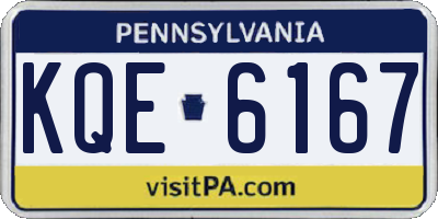 PA license plate KQE6167
