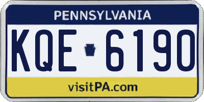 PA license plate KQE6190