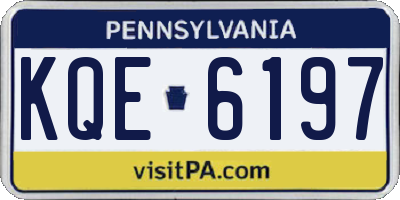 PA license plate KQE6197