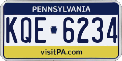 PA license plate KQE6234
