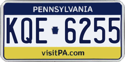 PA license plate KQE6255