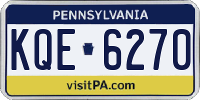 PA license plate KQE6270