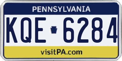 PA license plate KQE6284