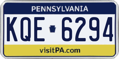PA license plate KQE6294