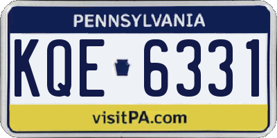 PA license plate KQE6331