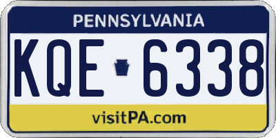 PA license plate KQE6338