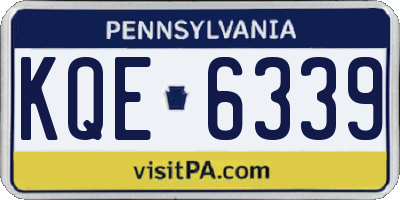 PA license plate KQE6339