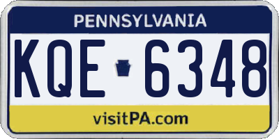 PA license plate KQE6348