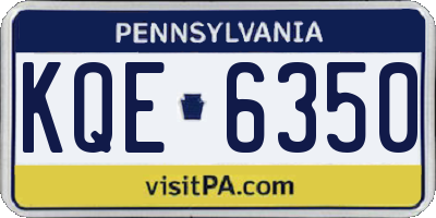 PA license plate KQE6350
