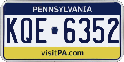 PA license plate KQE6352