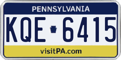 PA license plate KQE6415