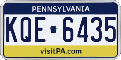 PA license plate KQE6435