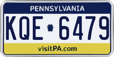 PA license plate KQE6479