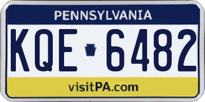 PA license plate KQE6482
