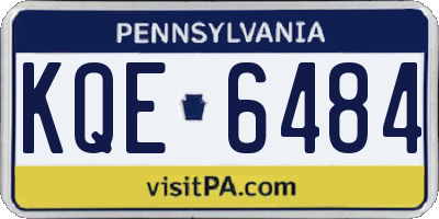 PA license plate KQE6484