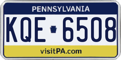 PA license plate KQE6508