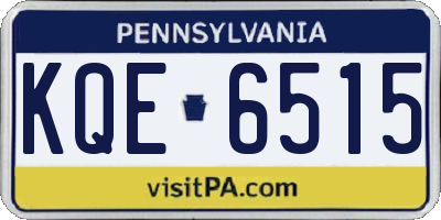 PA license plate KQE6515