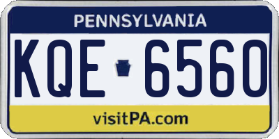 PA license plate KQE6560
