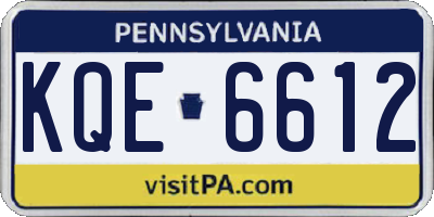 PA license plate KQE6612