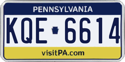 PA license plate KQE6614