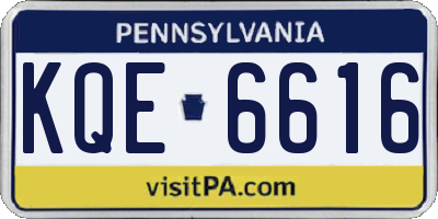 PA license plate KQE6616