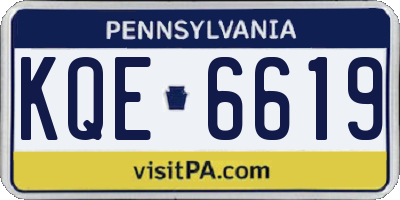 PA license plate KQE6619