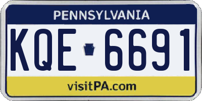 PA license plate KQE6691