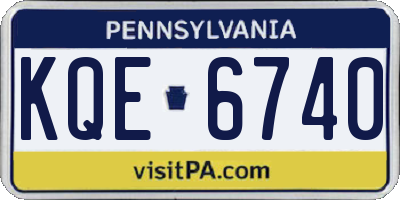 PA license plate KQE6740