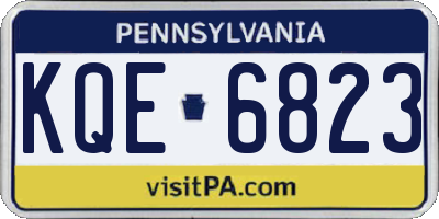 PA license plate KQE6823