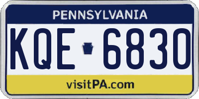 PA license plate KQE6830