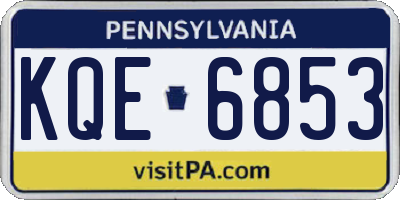 PA license plate KQE6853
