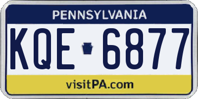 PA license plate KQE6877