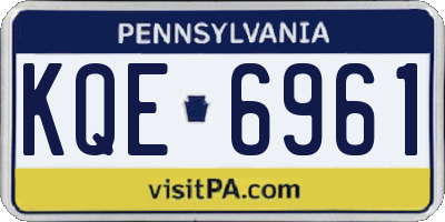 PA license plate KQE6961